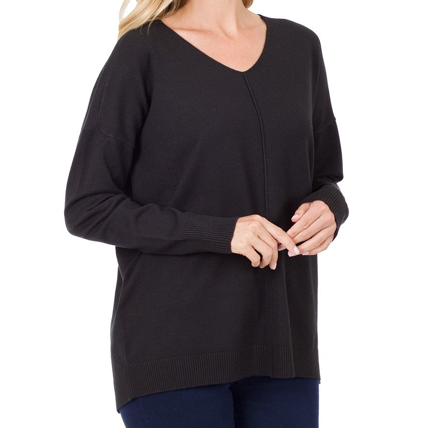 La Vie En Rose Oversized Sweater in Black