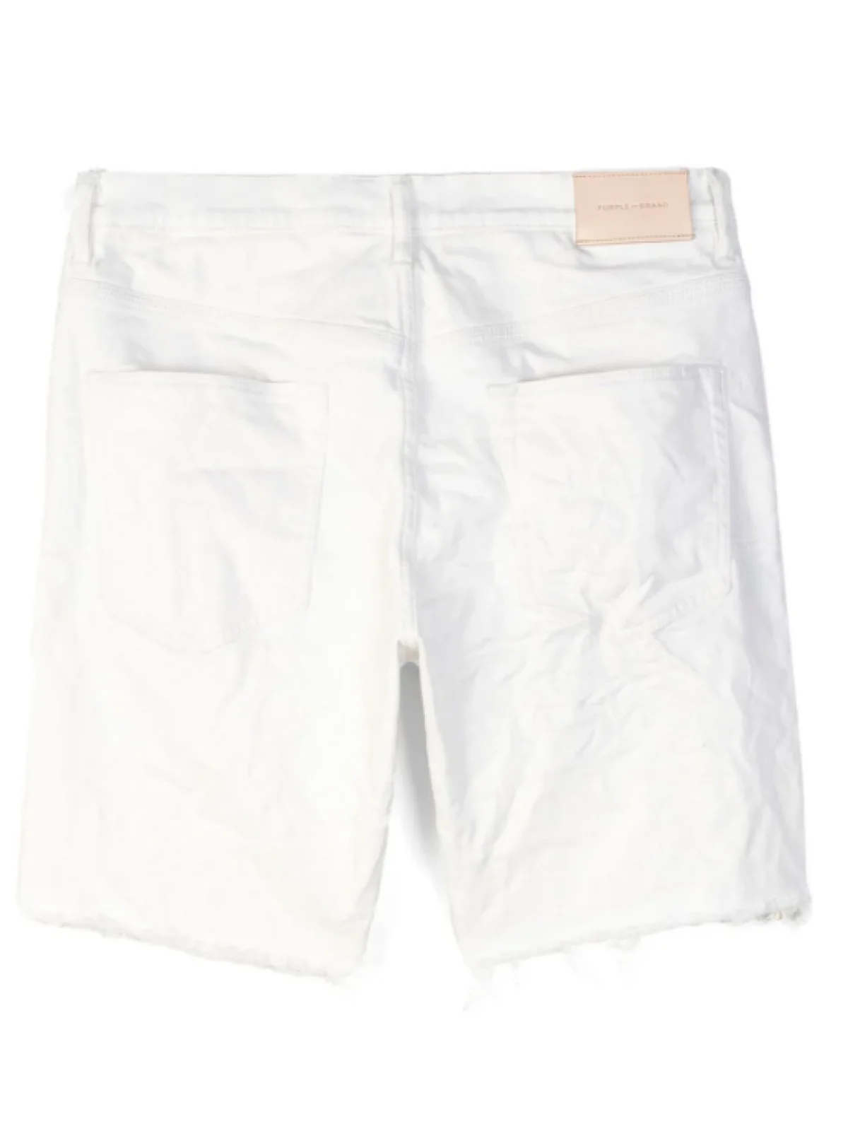 Purple-Brand Jean Shorts - Patchwork - White - P020