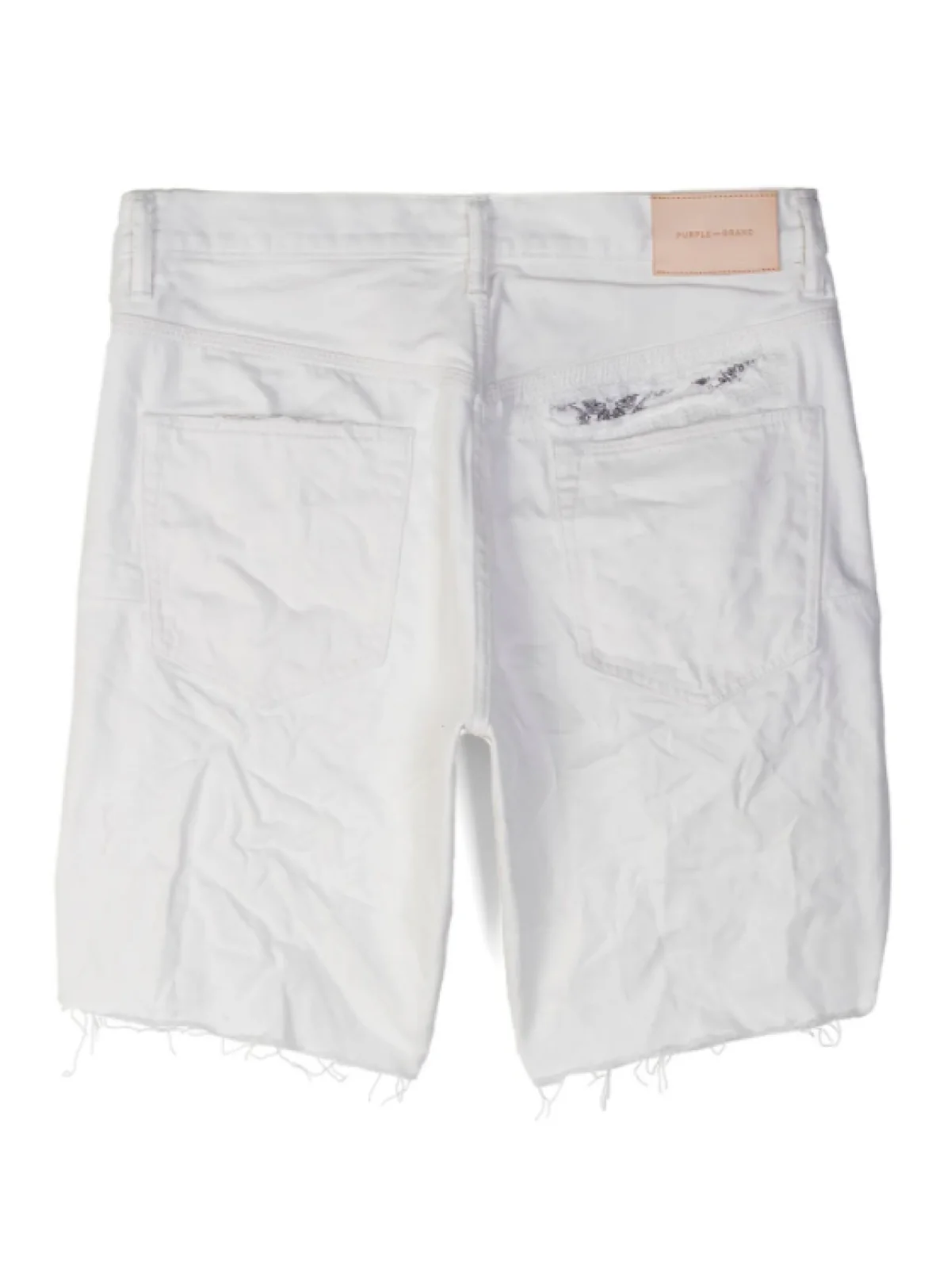 Purple-Brand Jean Shorts - Bandana Patch Work  - White - P020