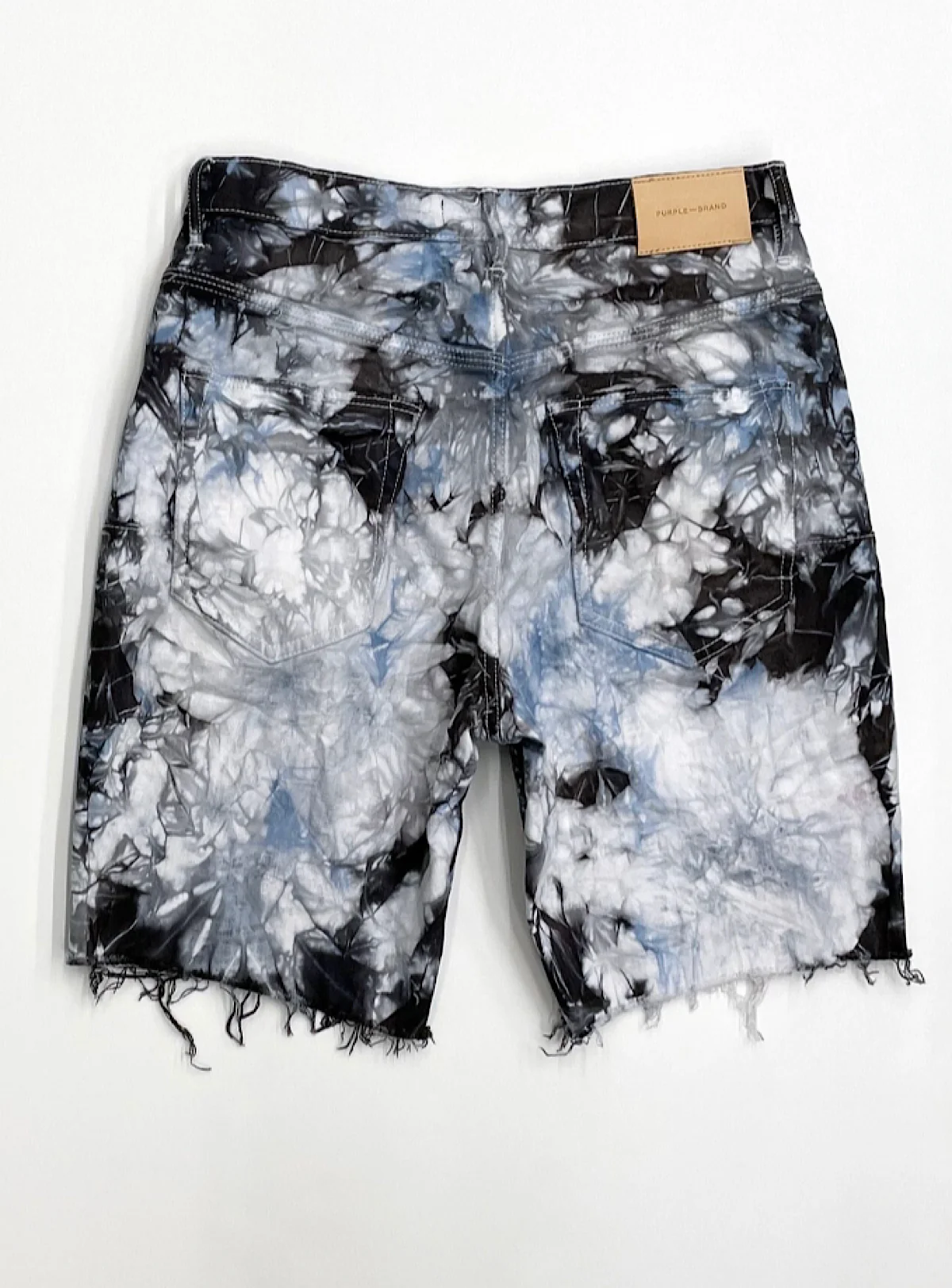 Purple-Brand Shorts - Tie Dye Jacquard Monogram - Blue Black - P020-BBJS222