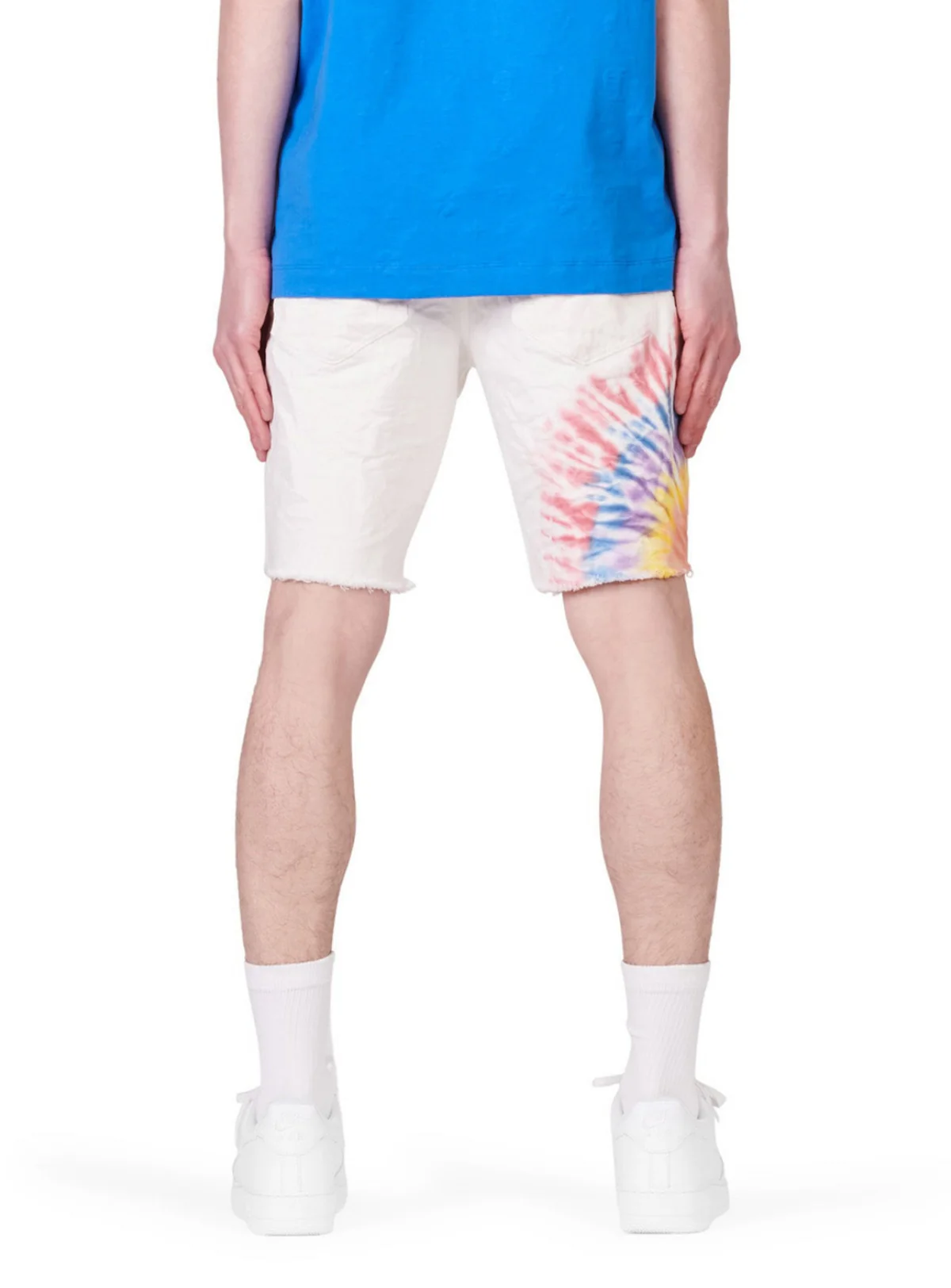 Purple-Brand Shorts - Multicolour Tie Dye White - P020