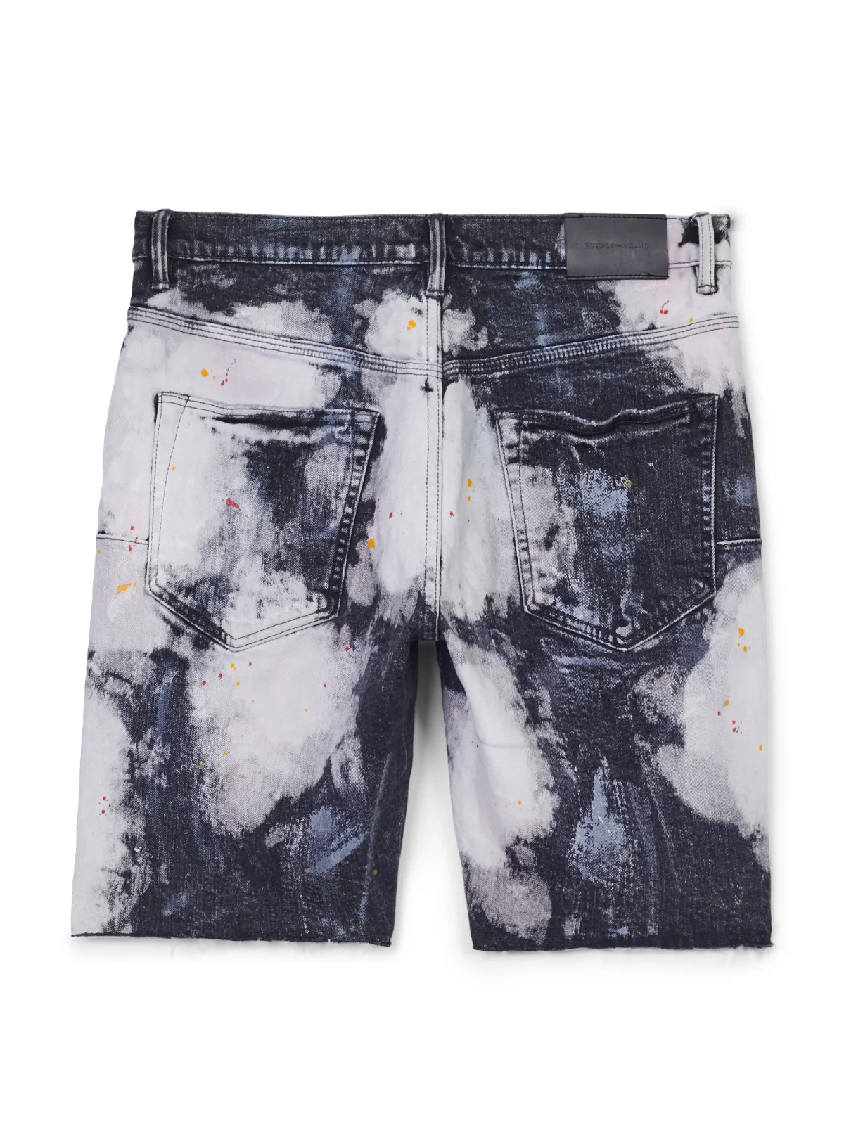 Purple-Brand Shorts - Black Bleached Out Splatter - P020-BBOS