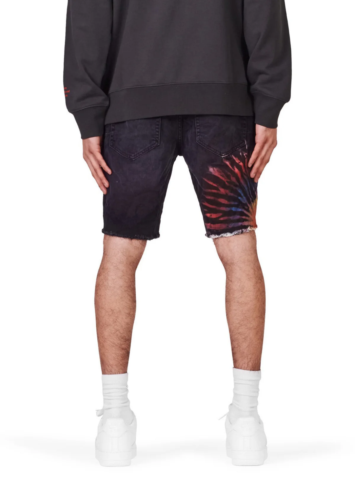 Purple-Brand Shorts - Multicolour Tie Dye Black - P020
