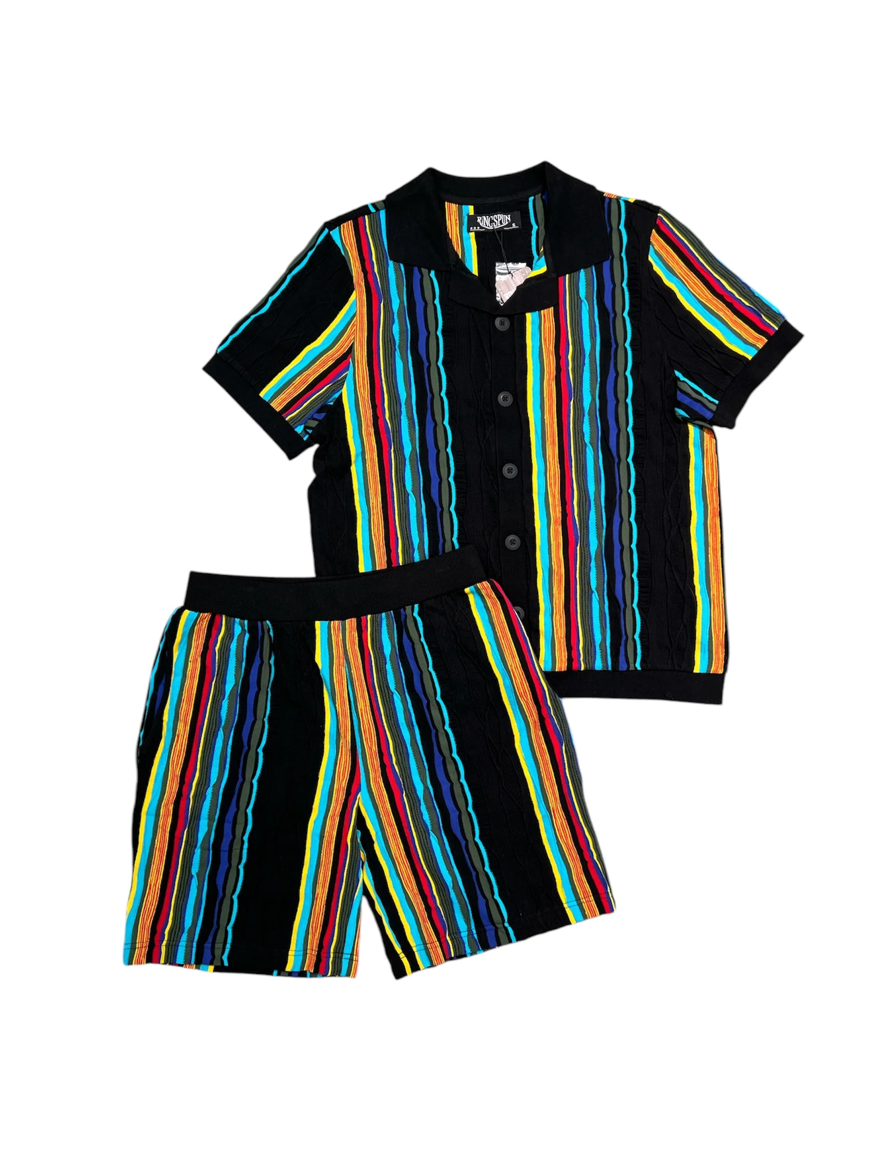 Ringspun Short Set - Black Multicolor   - 351-121