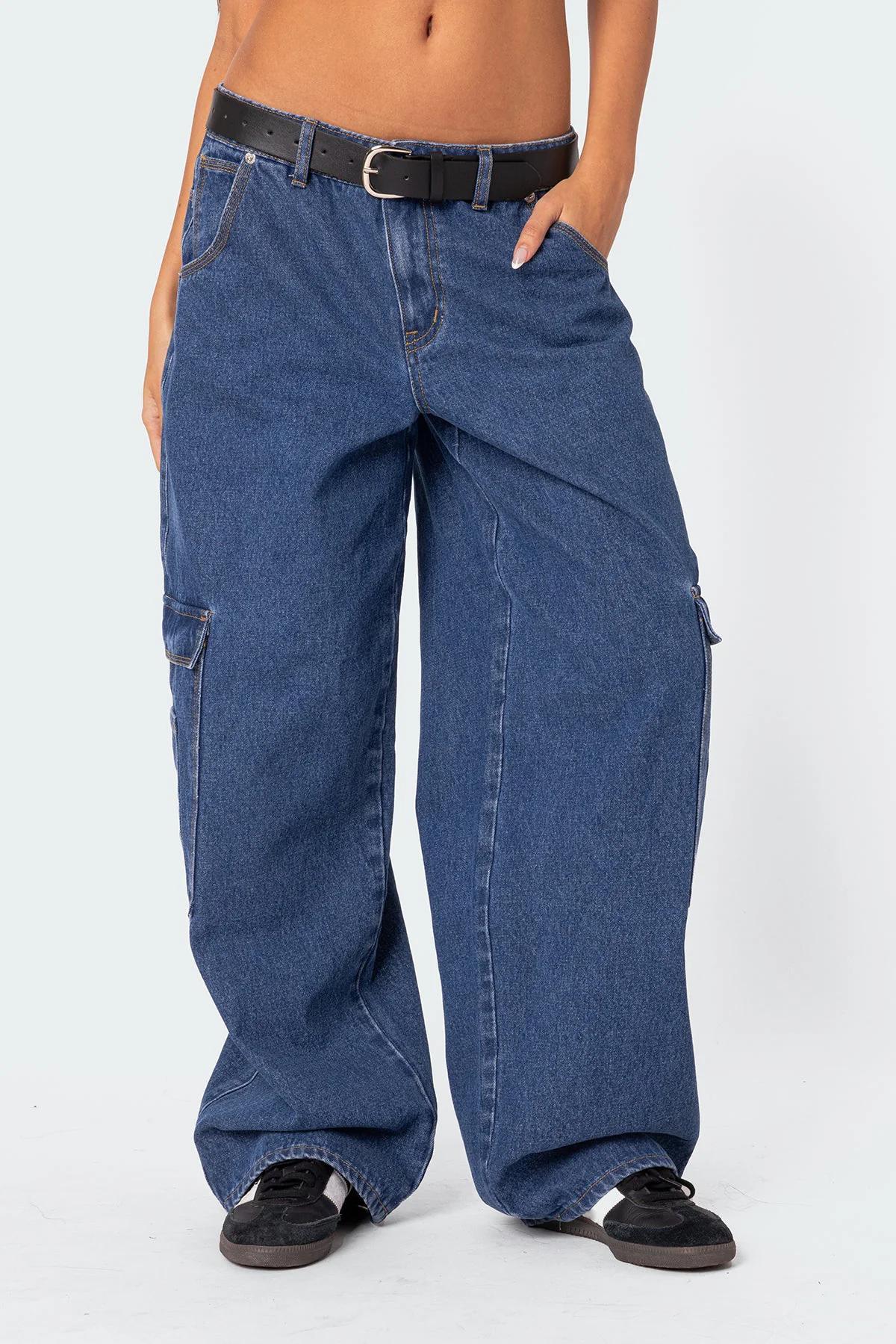 Super Oversized Belted Boyfriend Jeans