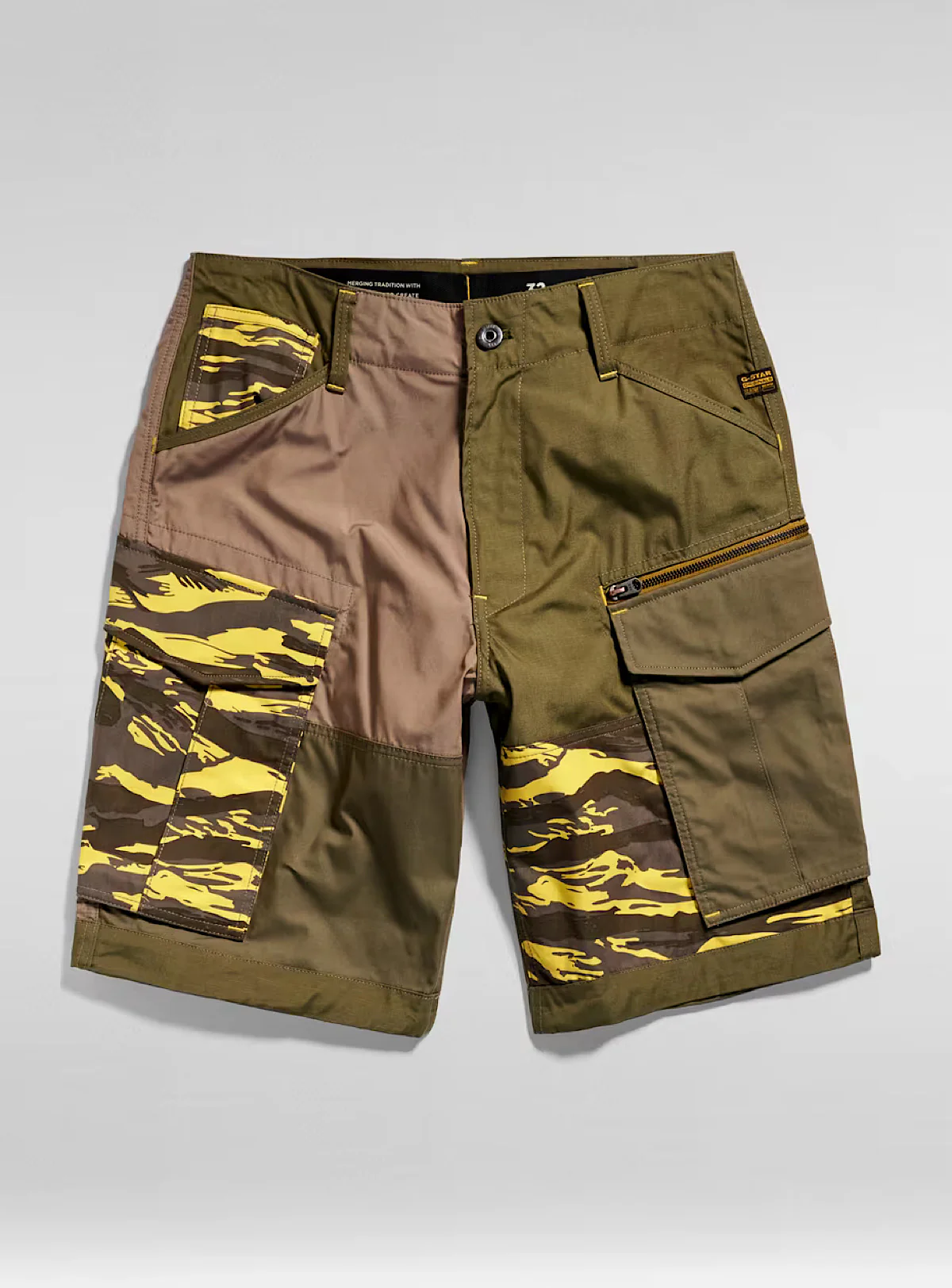 G-Star Shorts - Rovic Mix Zip Relaxed - Shadow Olive - D24318