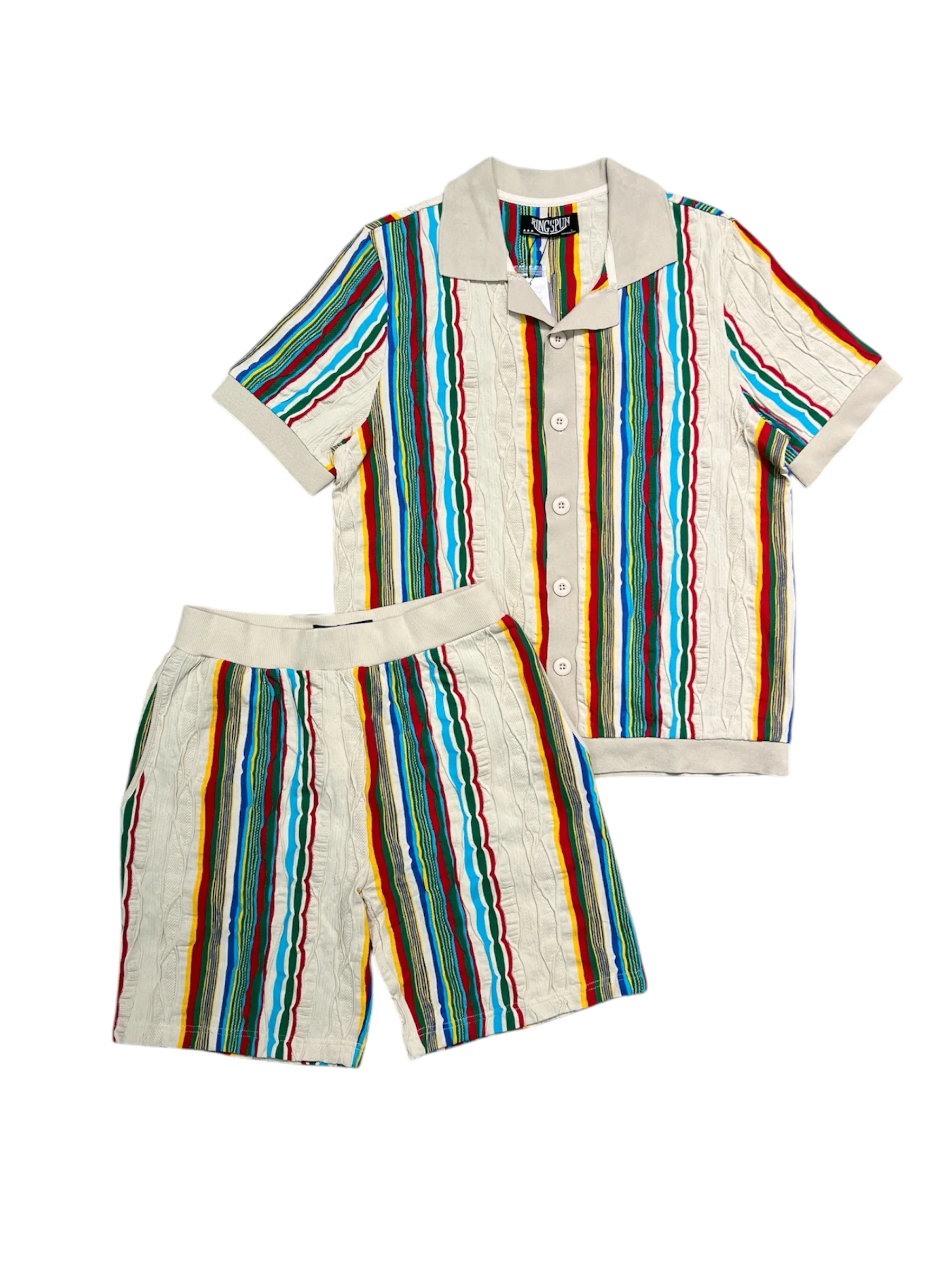 Ringspun Short Set - Cream Multicolor   - 351-121