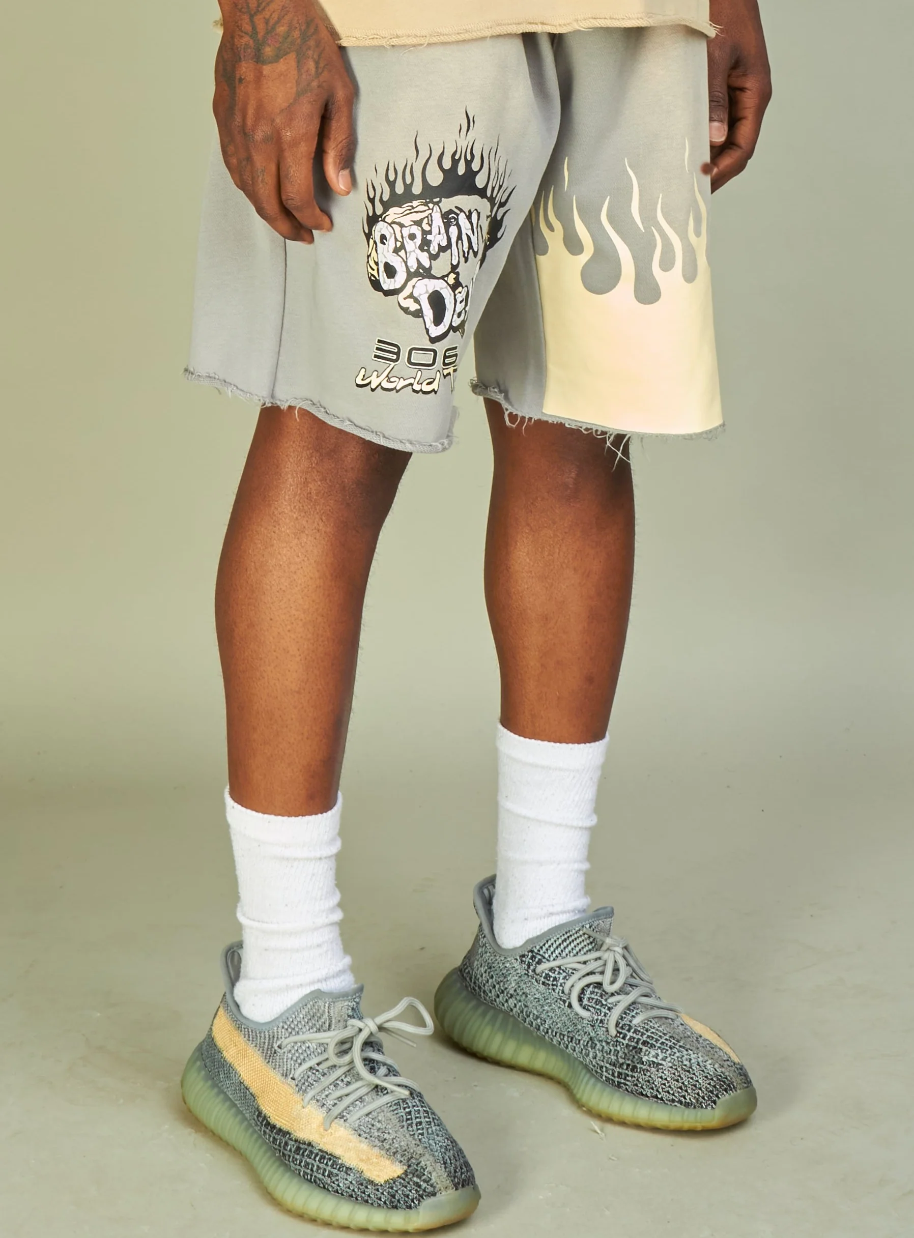 NME Shorts - Woodard - Grey, Black, Cream And White - 622