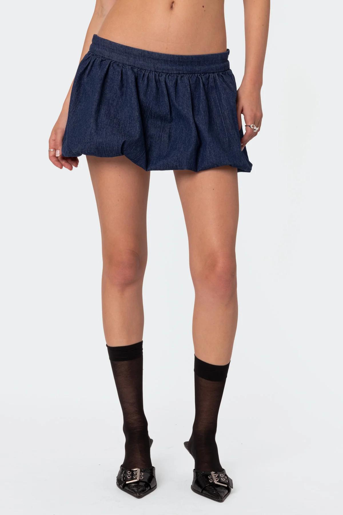 Denim Bubble Micro Skort