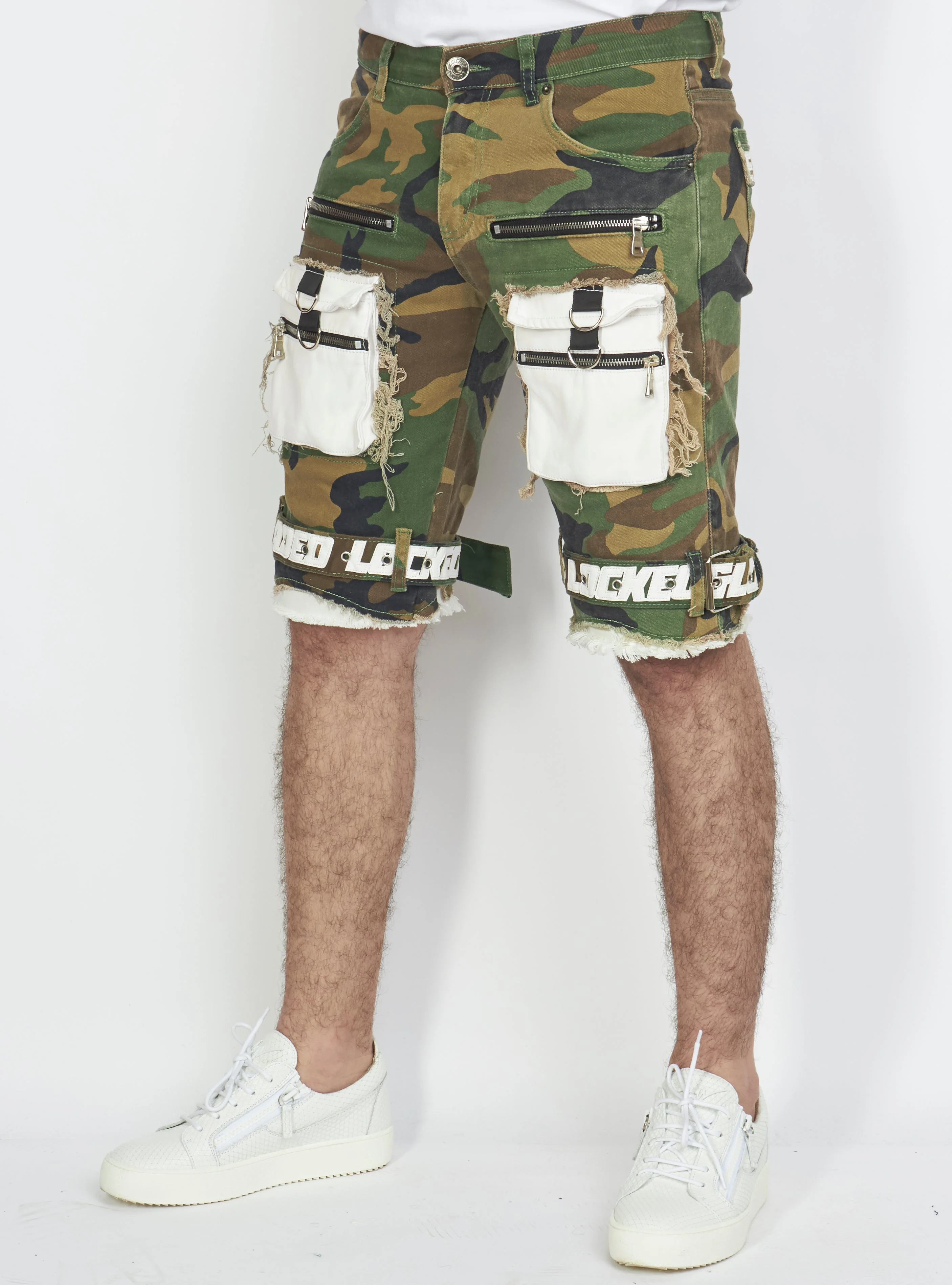 LNL Shorts - Strapped Denim - Camo - LLTS421105