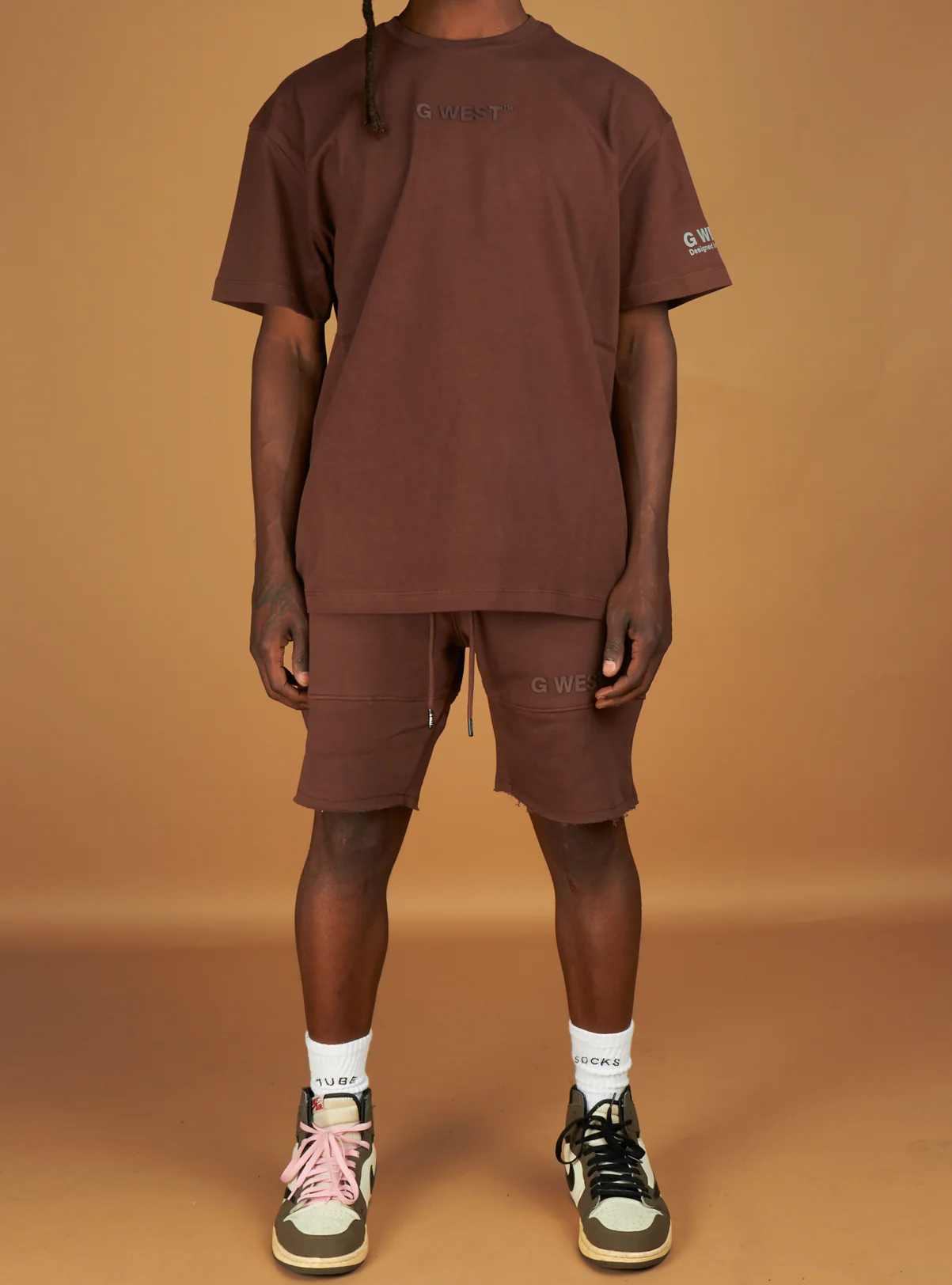 G West Short Set - Logo Wear Life Style - Chocolate Brown - GWLFT6003902