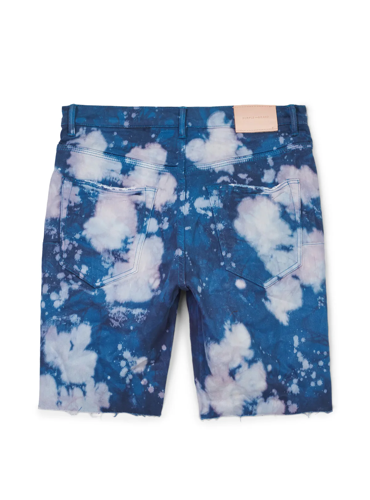 Purple-Brand Shorts - Blue Dyed Layered Bleach - P020-BDLB