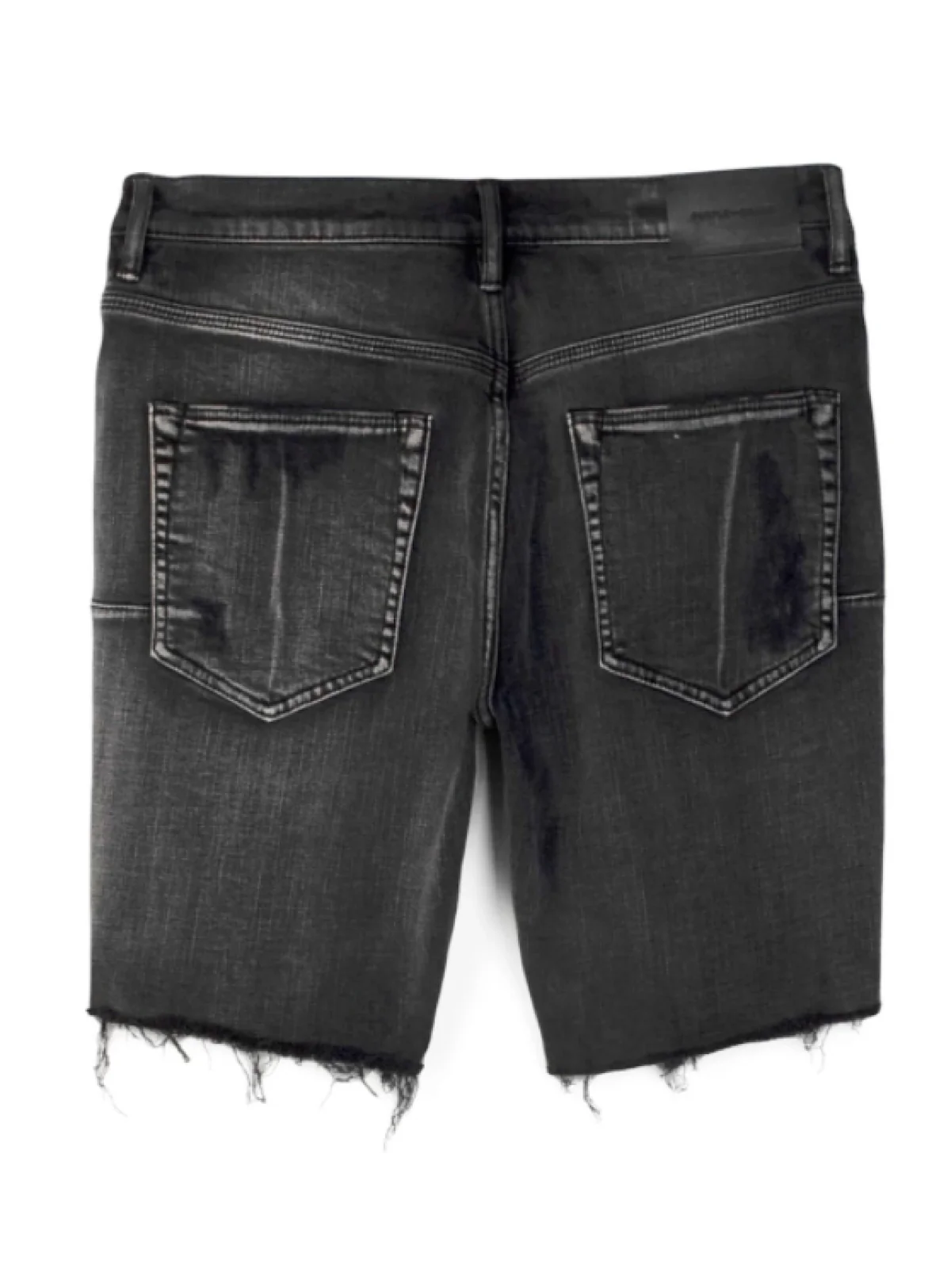 Purple-Brand Jean Shorts - Repair Wash - Black - P020