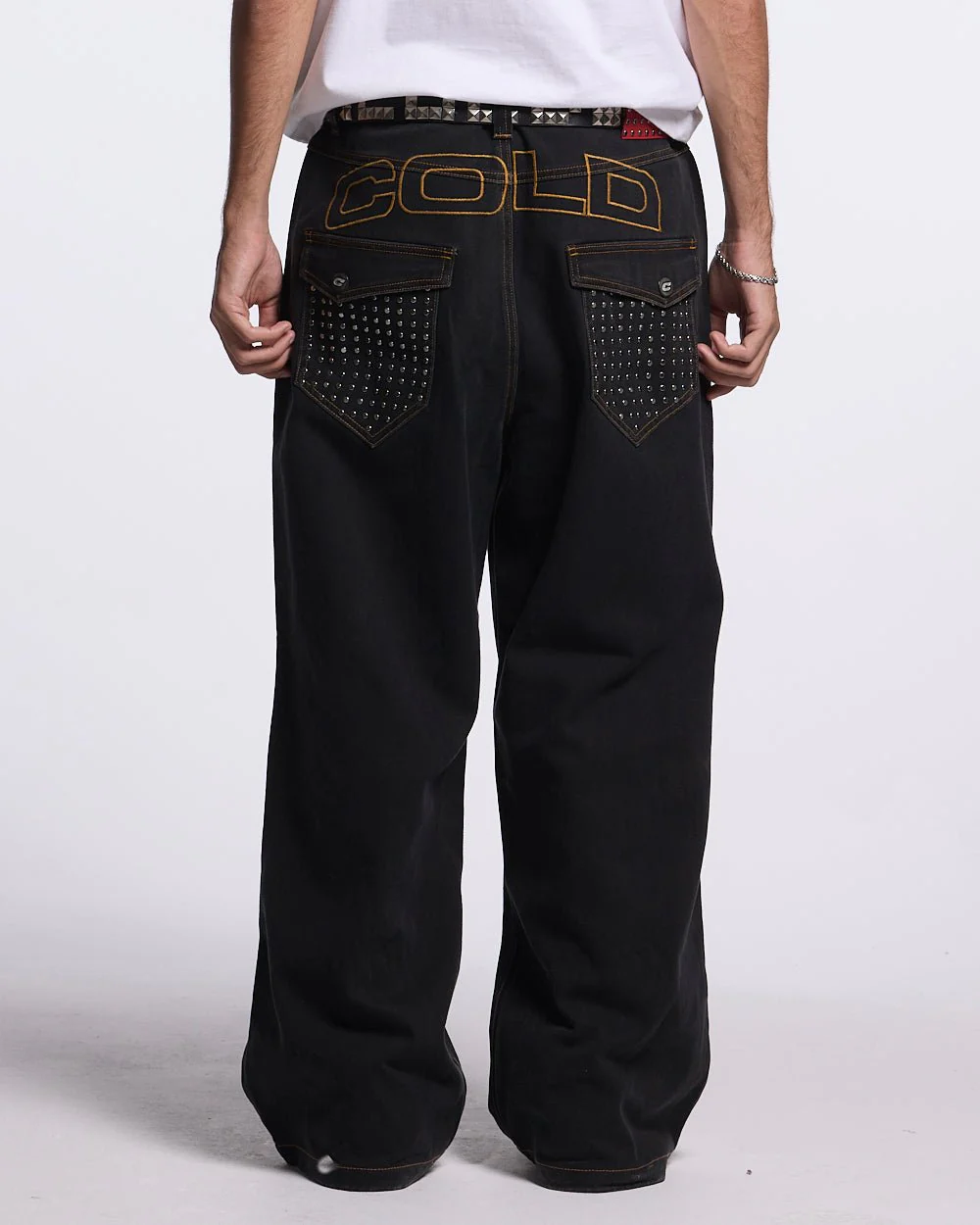 STUDS JEANS BLACK DENIM