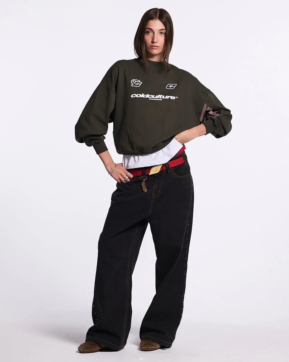 STUDS JEANS BLACK DENIM