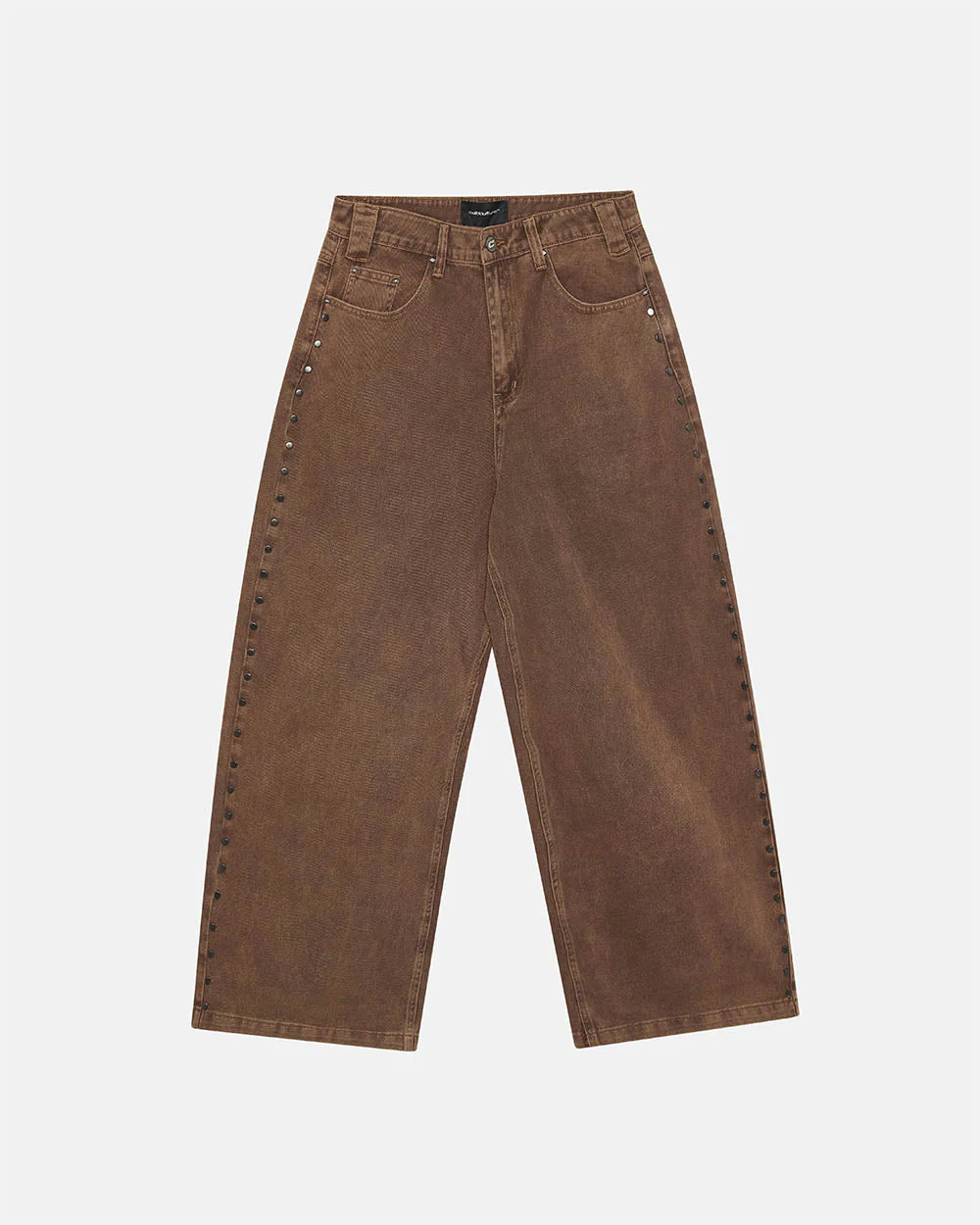 STUDS JEANS BROWN DENIM