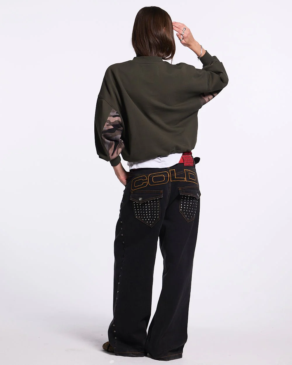 STUDS JEANS BLACK DENIM