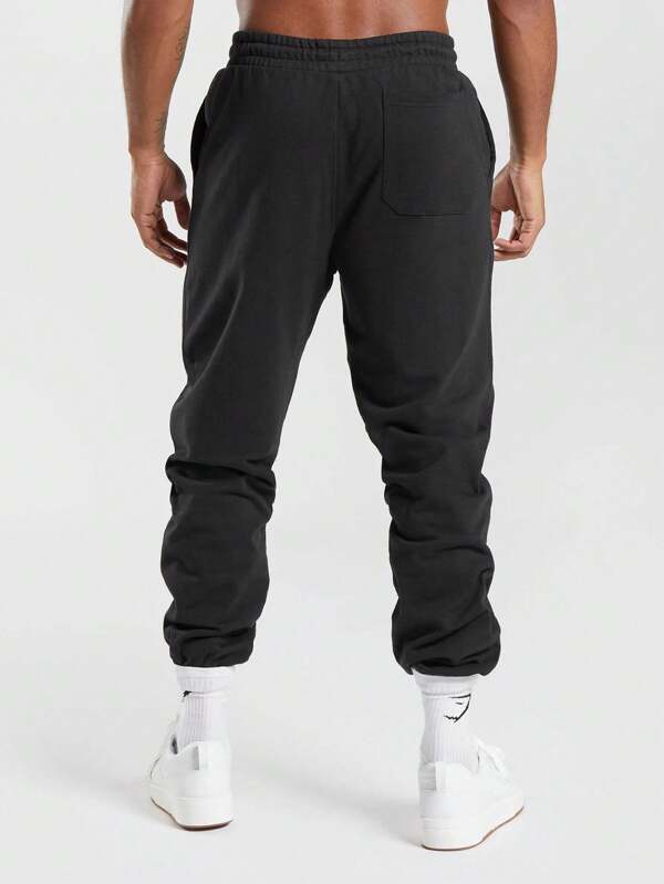 Men Solid Drawstring Waist Sweatpants