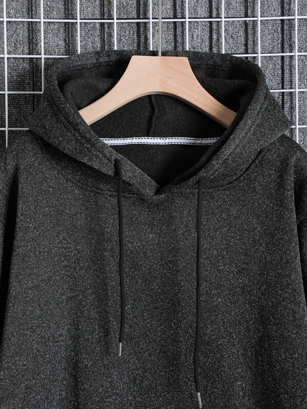 Men Kangaroo Pocket Drawstring Hoodie