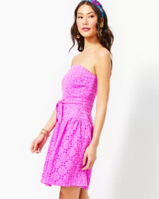 Akela Strapless Eyelet Dress