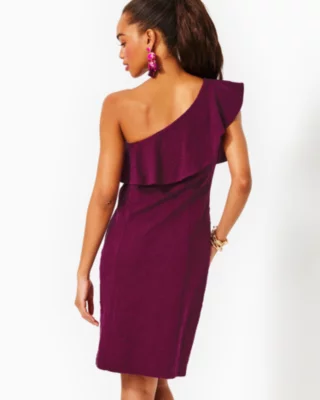 Bordeaux One-Shoulder Dress