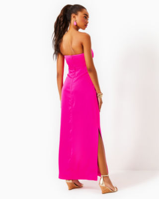 Carlynn Satin Maxi Bow Dress
