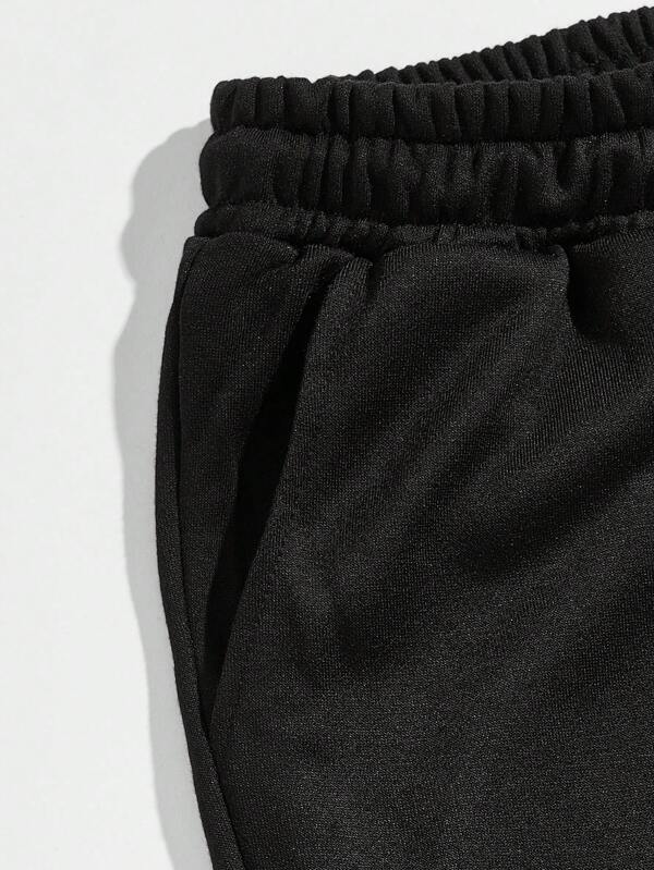 Men Playing Card Print Drawstring Waist Sweatpants