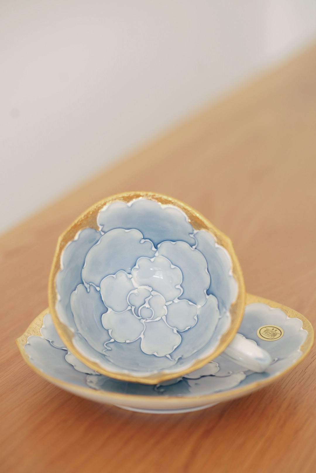 Aritayaki golden peony cups and saucer