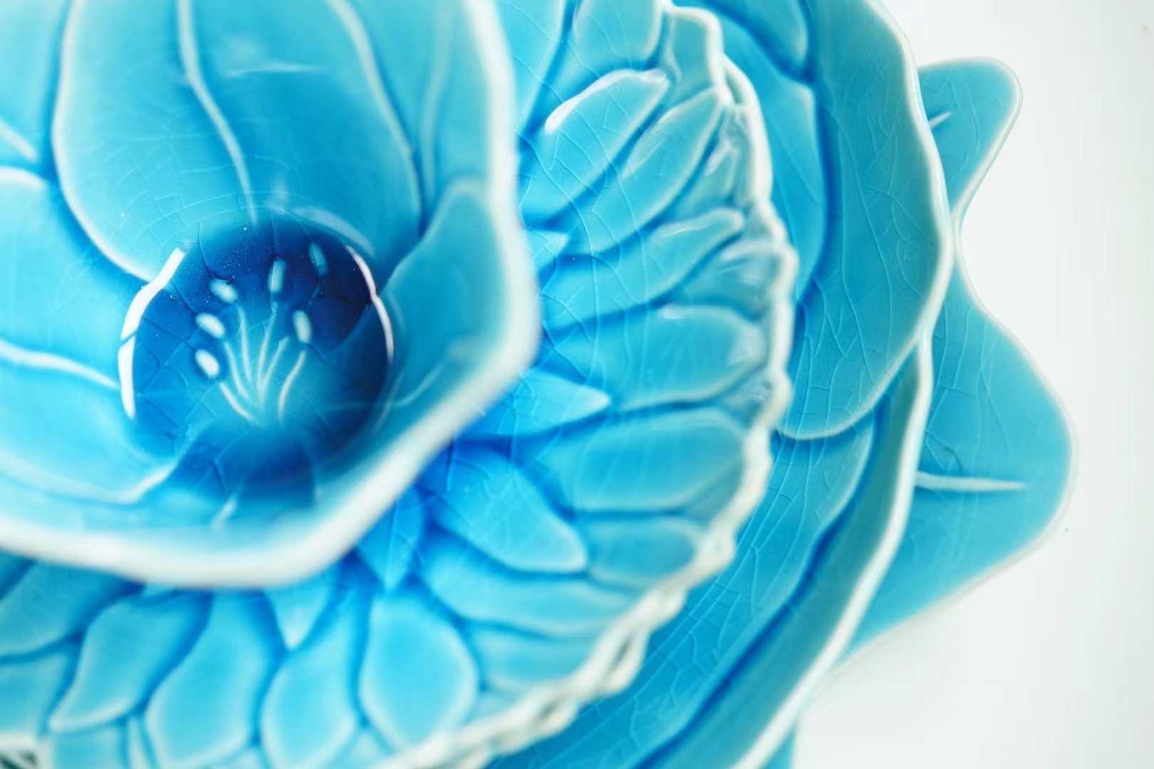 Setoyaki Blue flower plate and bowl