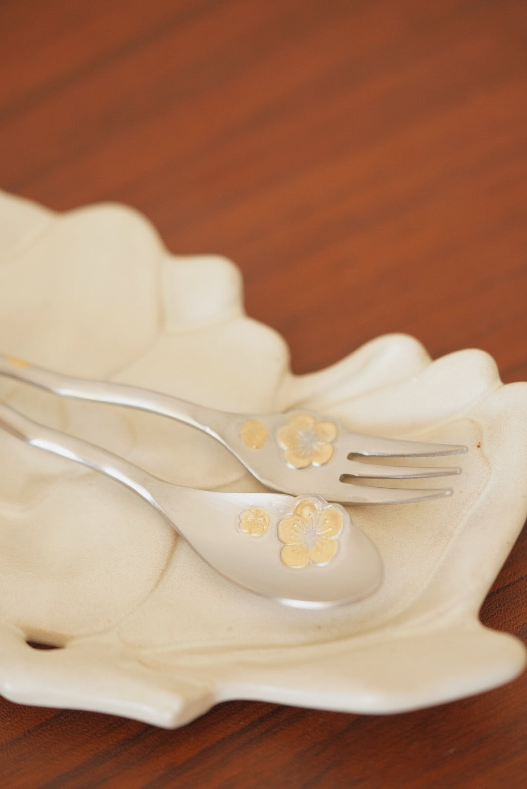 Light golden Coffee Spoon Small Fork