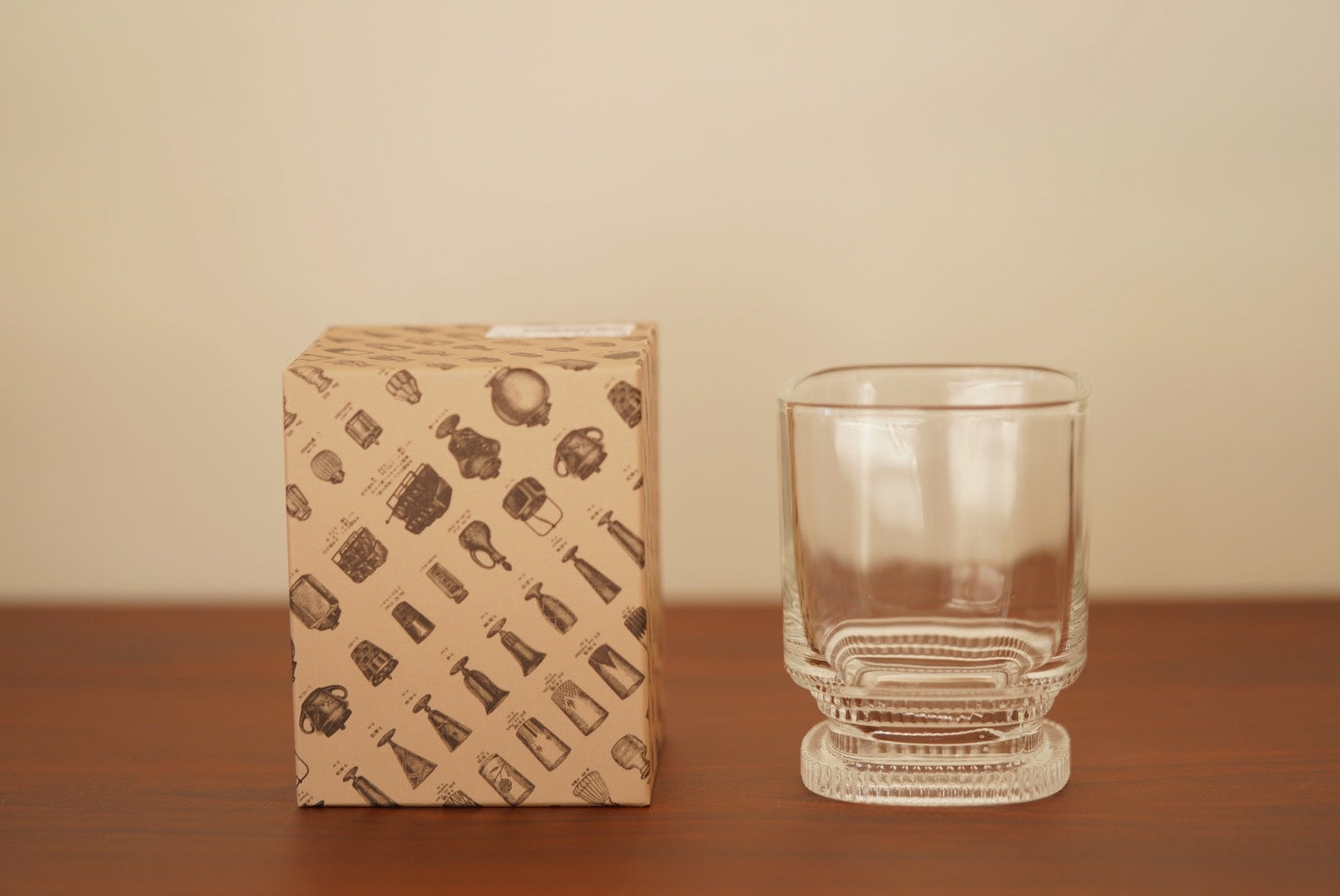 Hirota galss Showa amber cup and goblet