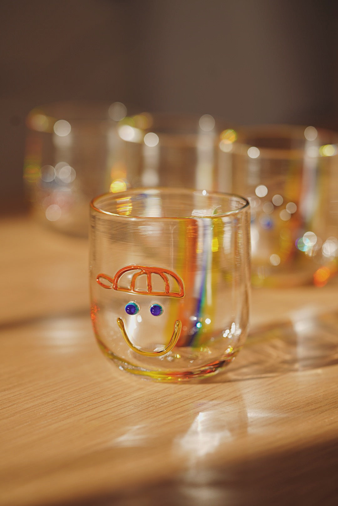 Japanese writer rainbow smiling face cup