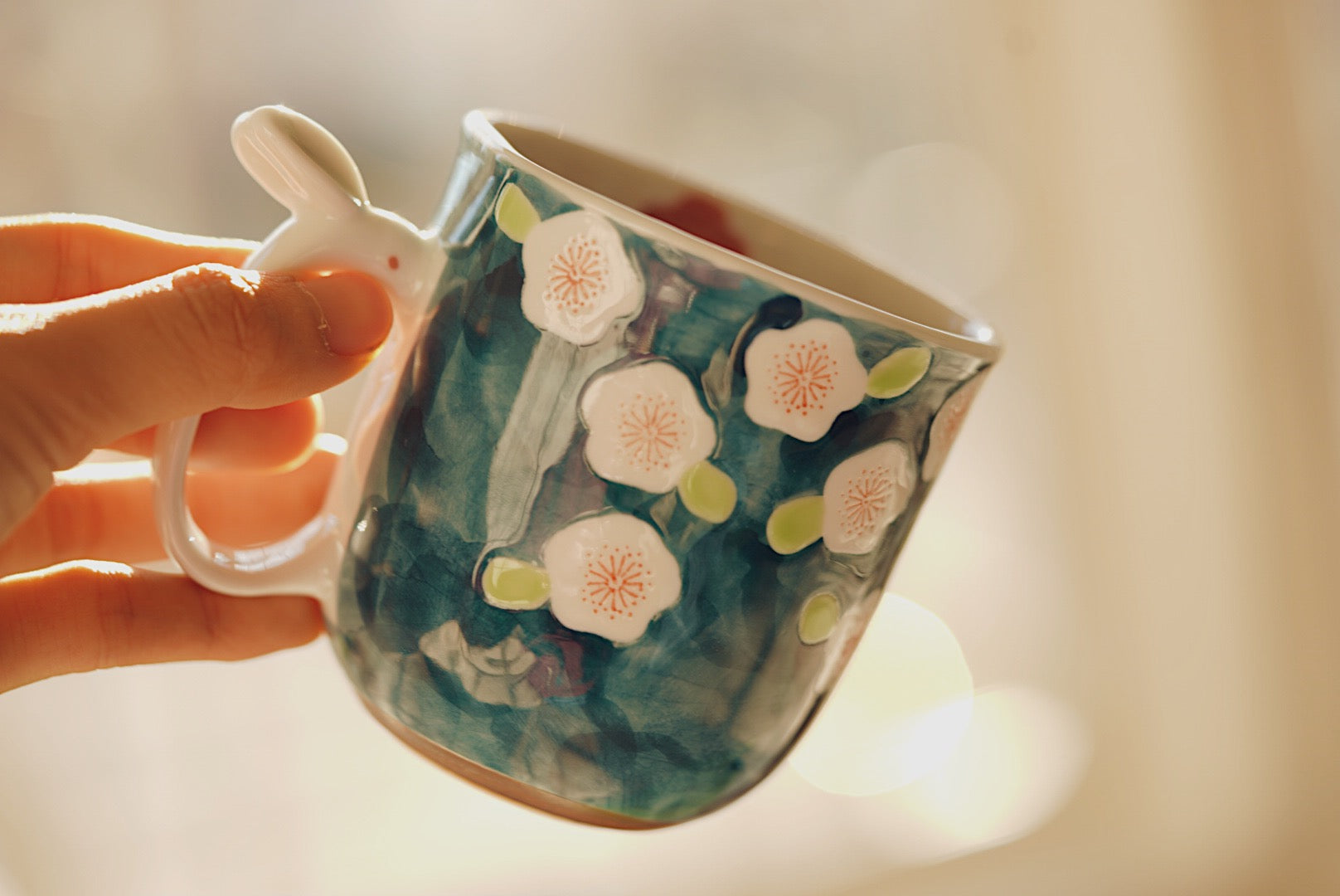 Aritayali plum blossom and rabbit Mug Bowl teapot