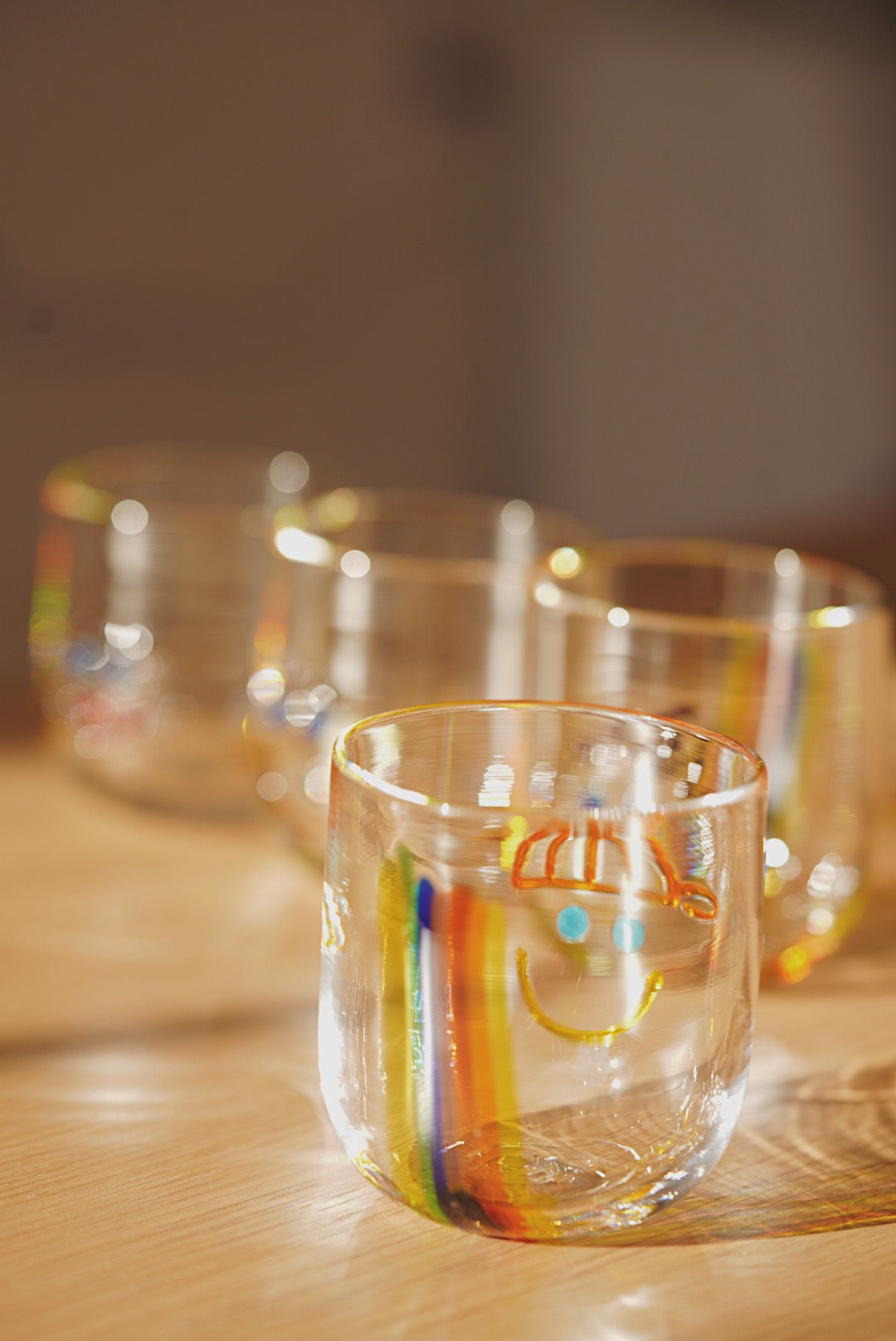 Japanese writer rainbow smiling face cup