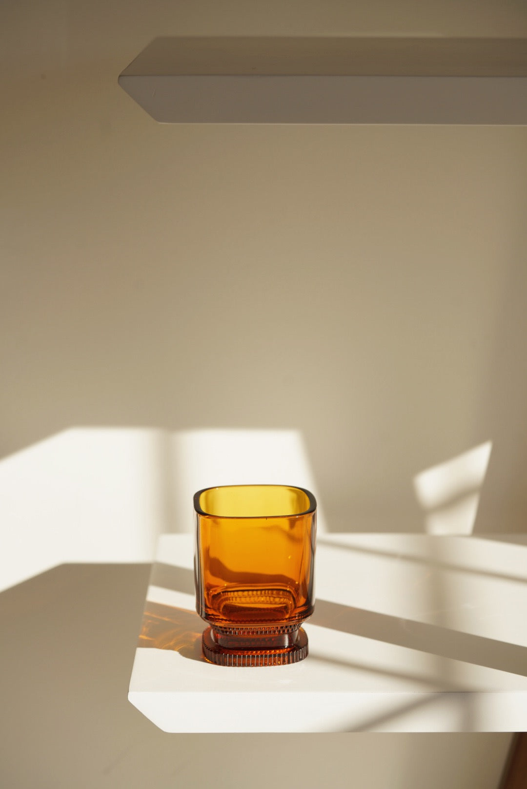 Hirota galss Showa amber cup and goblet