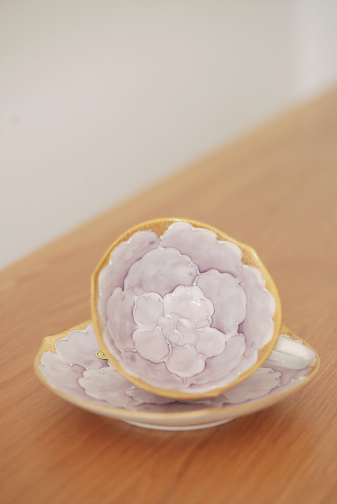 Aritayaki golden peony cups and saucer