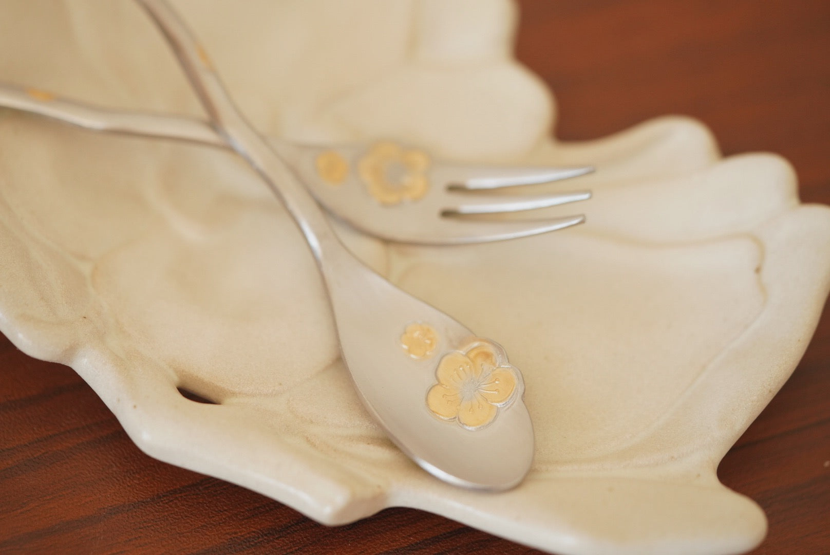 Light golden Coffee Spoon Small Fork