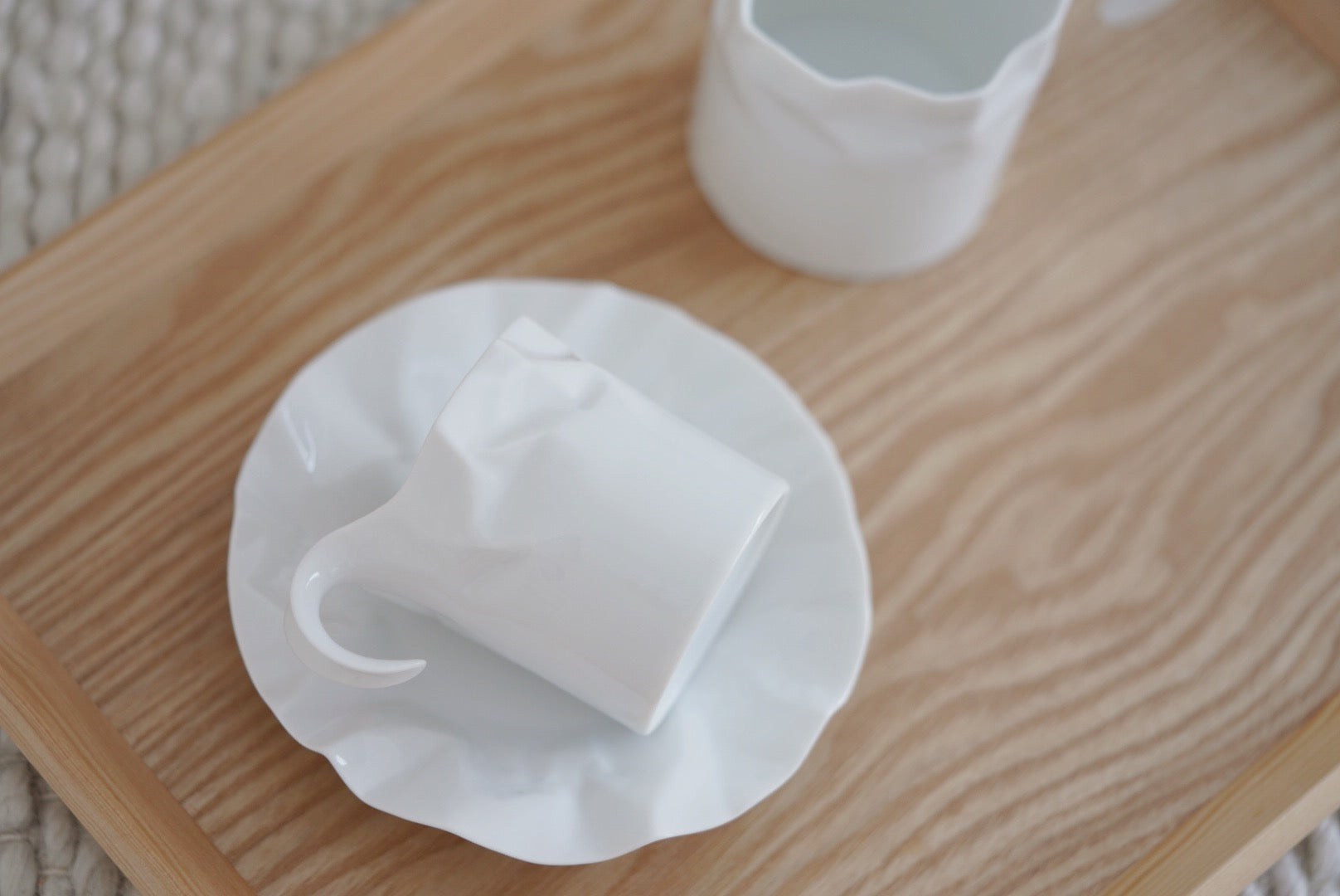 ceramic japan crinkle cup & saucer