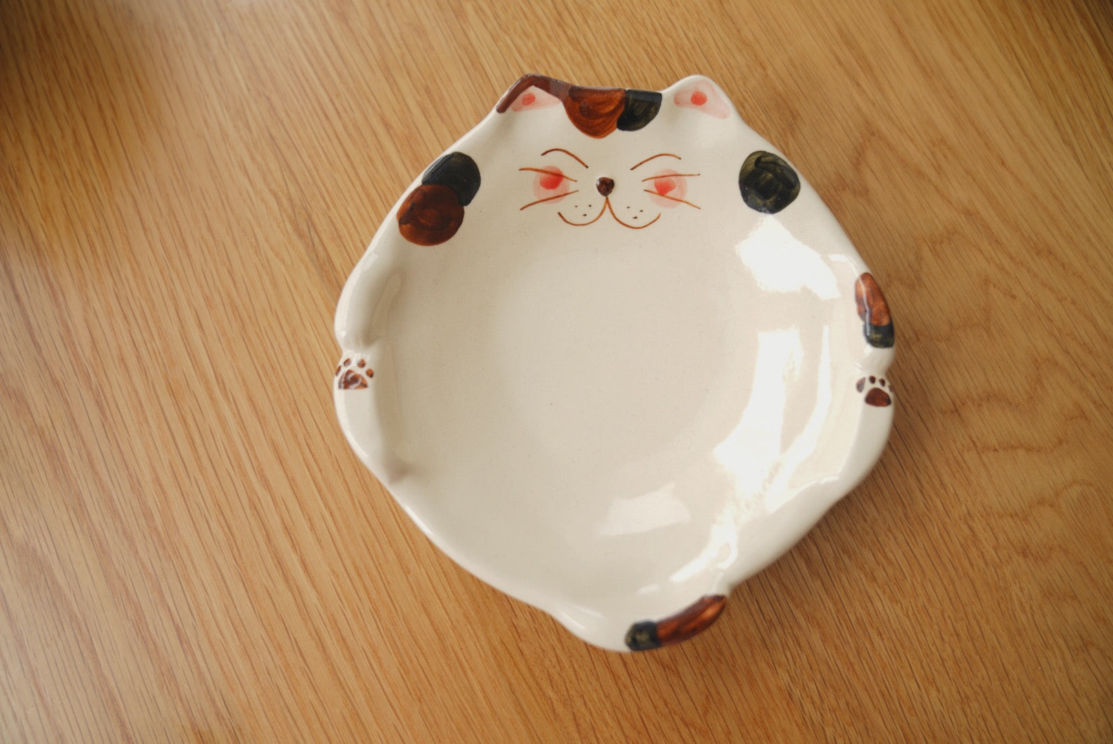Hasami hand paint Cat plate and bowl
