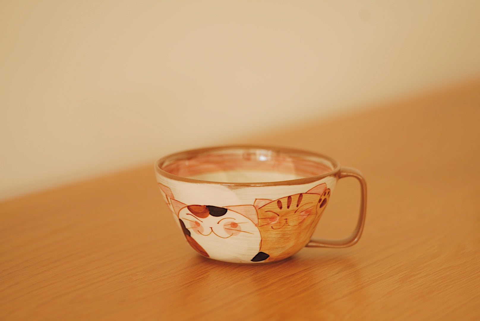 Hasami hand paint Three cats Bowl and plate