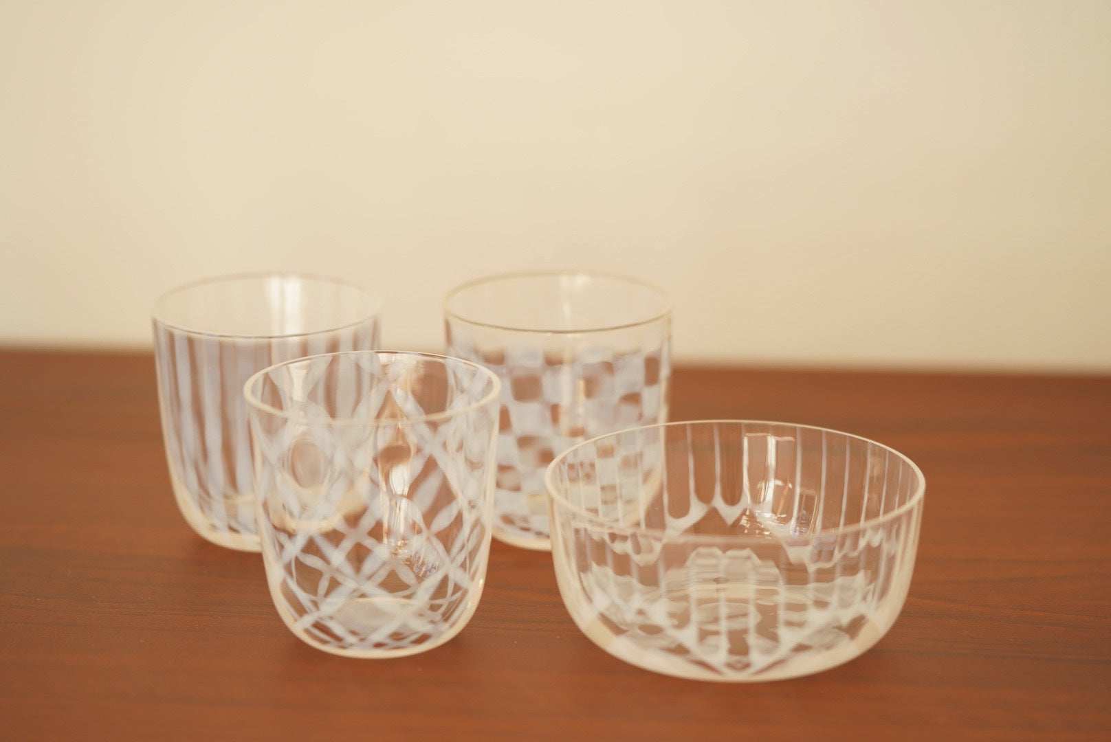 Hirota Glass Taisho Romantic cup and bowl
