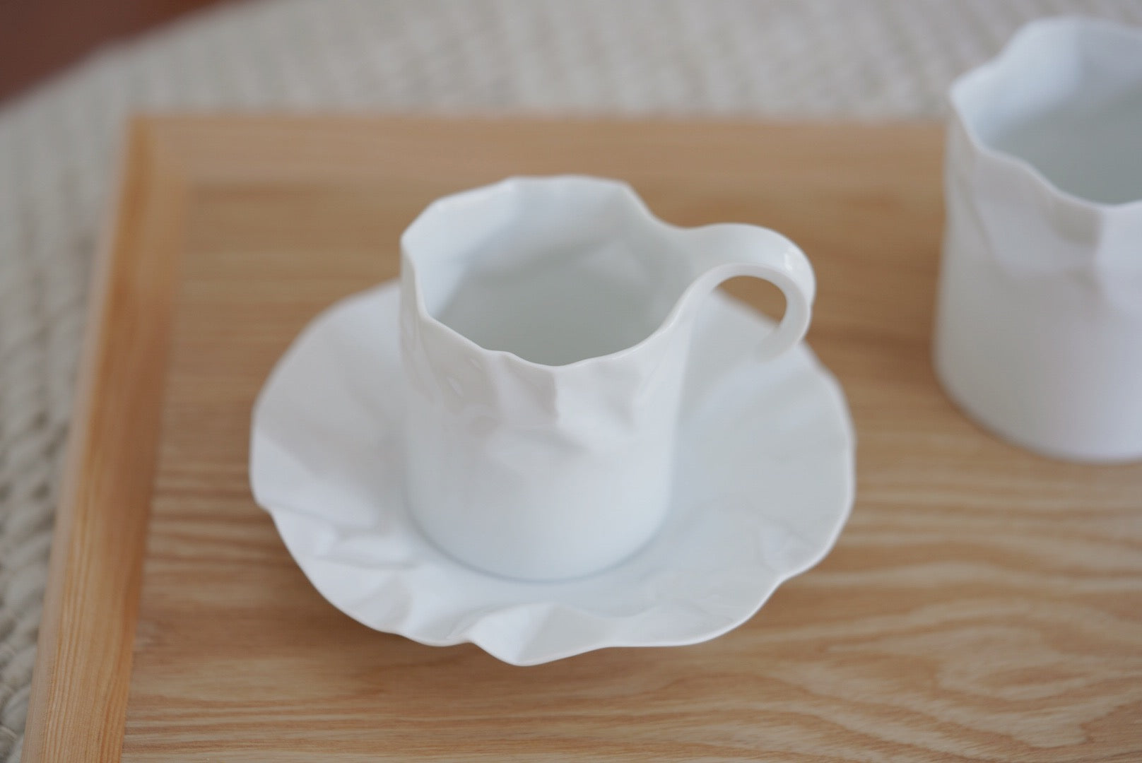 ceramic japan crinkle cup & saucer