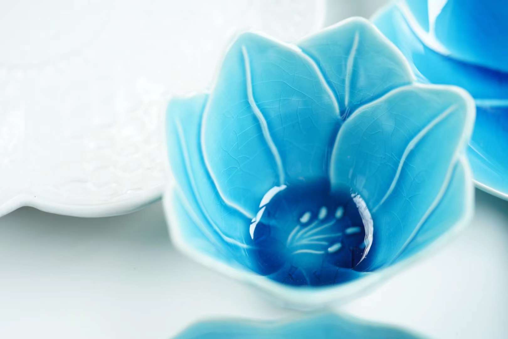 Setoyaki Blue flower plate and bowl