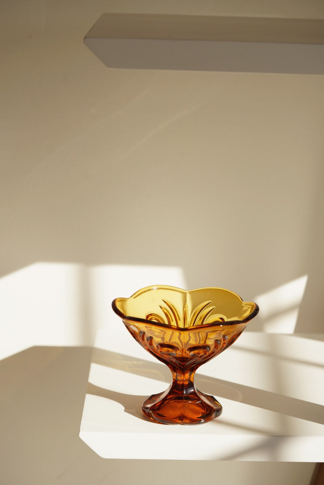 Hirota galss Showa amber cup and goblet