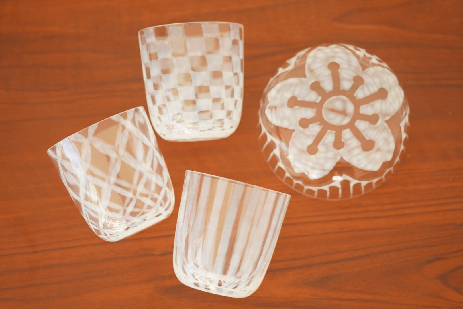 Hirota Glass Taisho Romantic cup and bowl