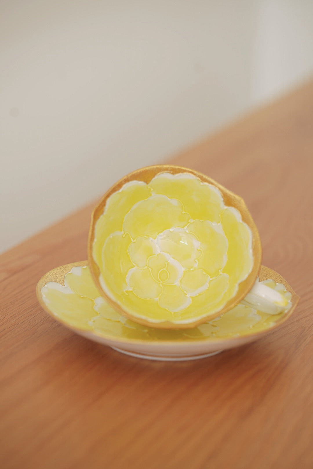 Aritayaki golden peony cups and saucer