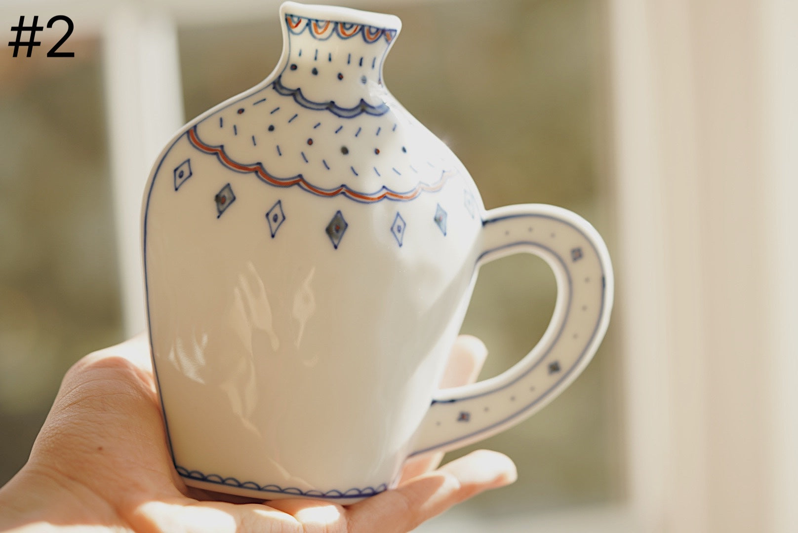 Setoyaki Hand Painted Double Sided Vase