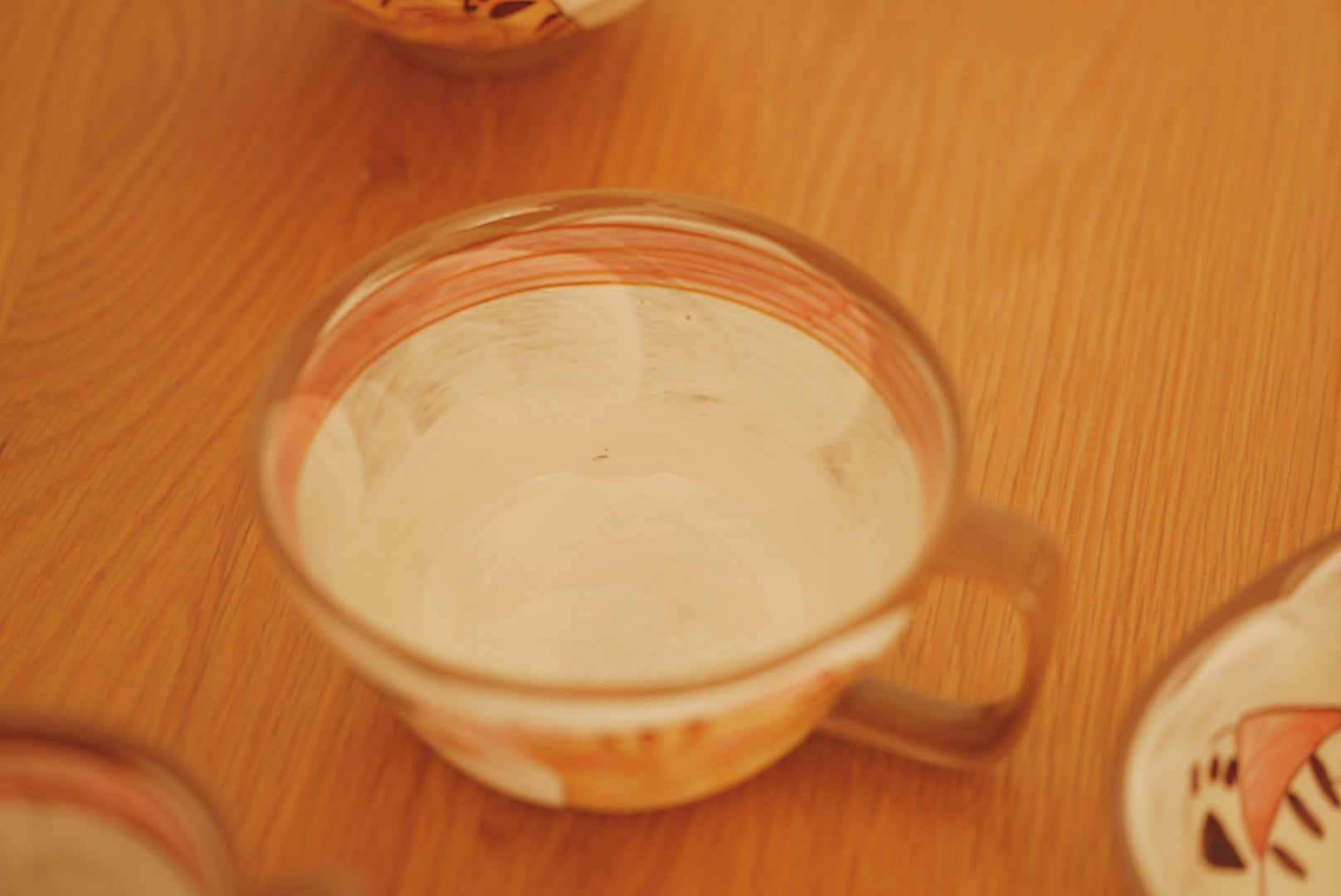 Hasami hand paint Three cats Bowl and plate