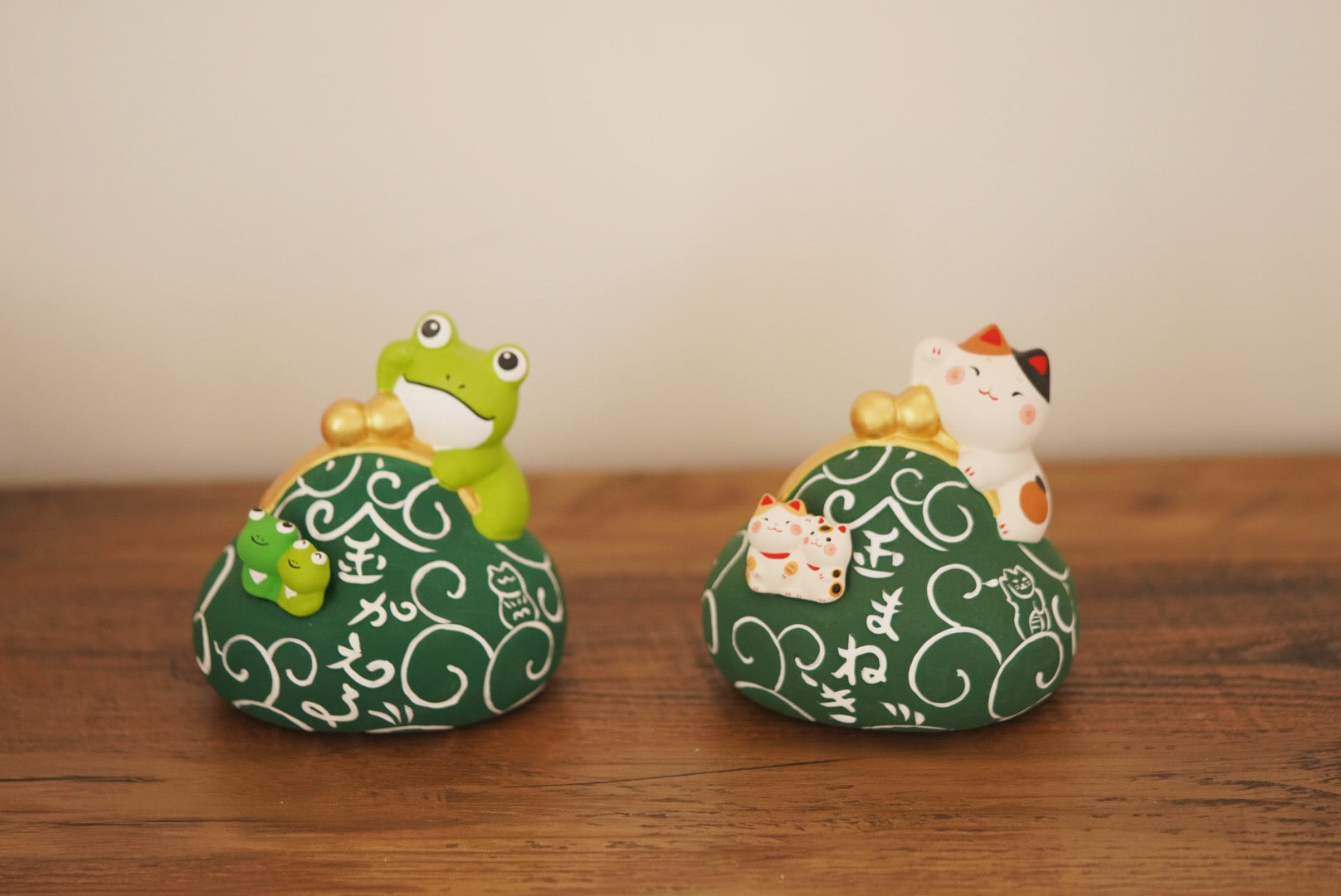 Bag piggy bank Cat and frog