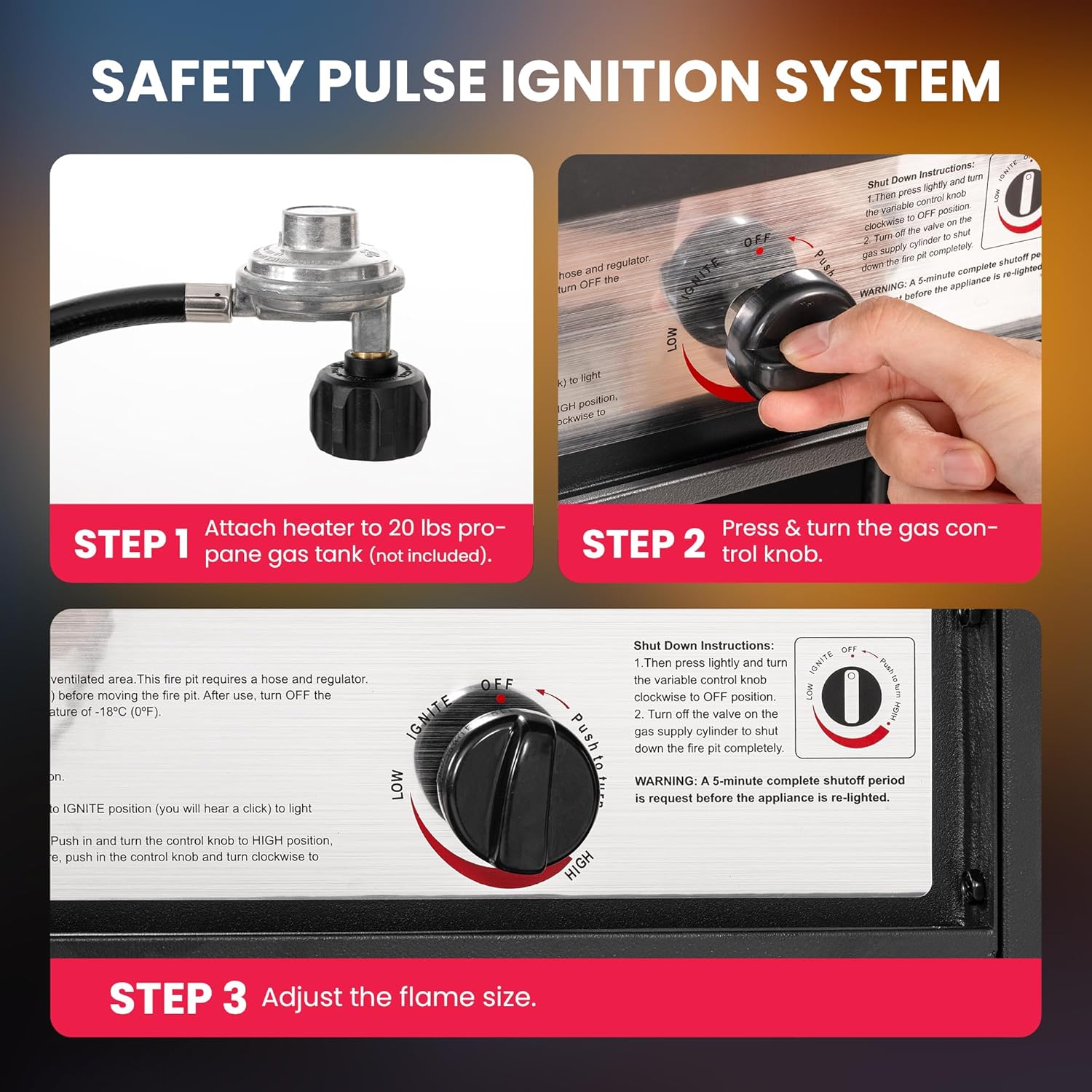 Pamapic Patio Heater with Cover, 48,000 BTU Pyramid Flame Outdoor Heater Quartz Glass Tube 87 Propane Heater